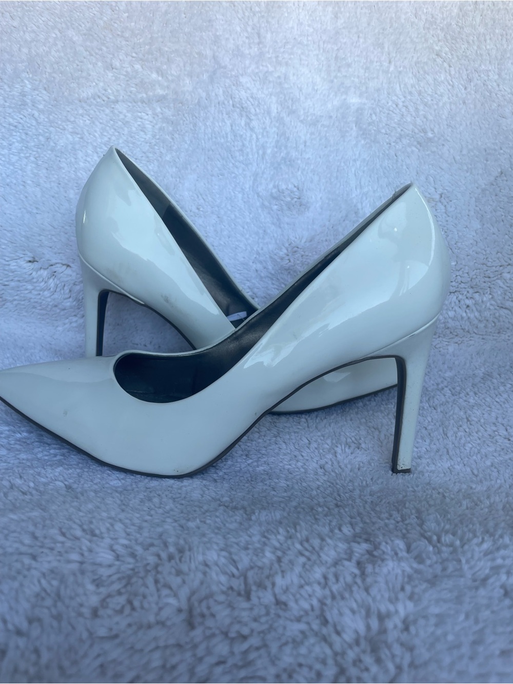 Worthington Zoe White Patent Leather Pointed Toe Stiletto Pumps Heels Sz 9M